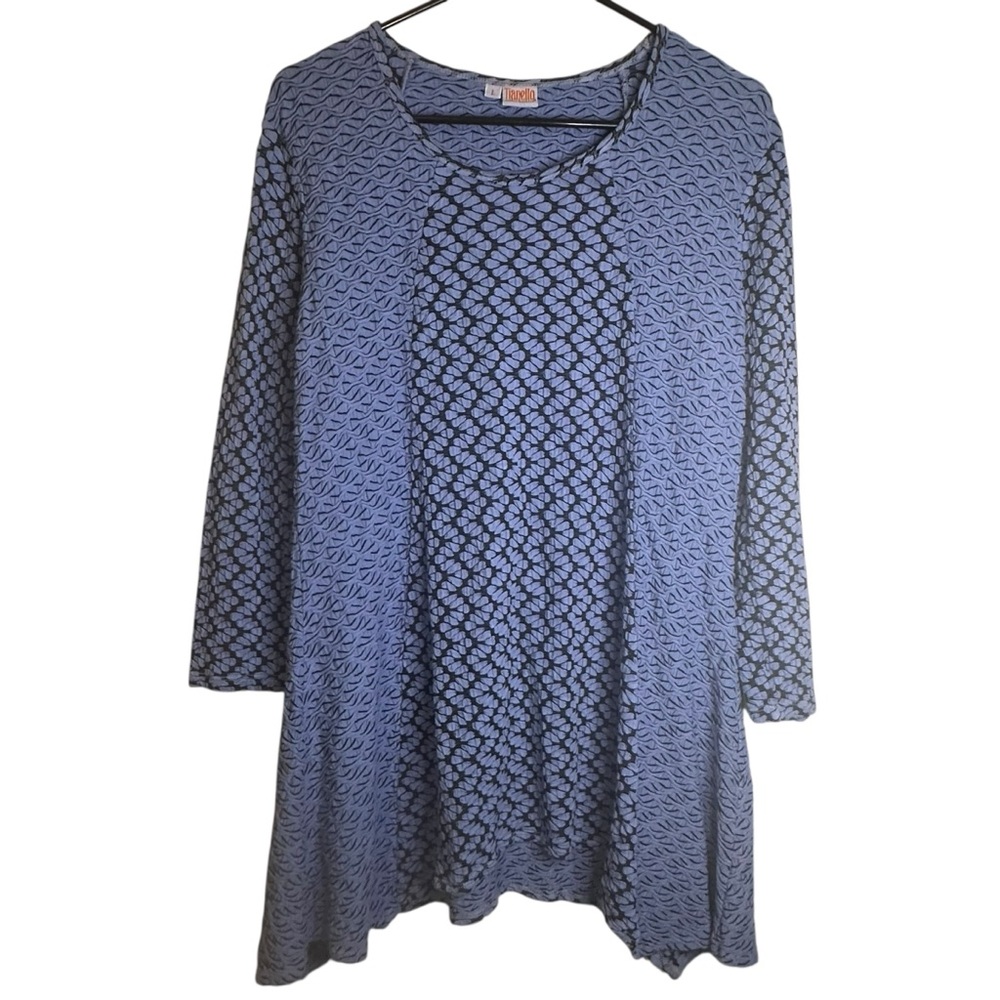 Tianello Steve Barraza Asymmetrical Hem Aston Tunic Shirt Lagenlook Artsy Folk L